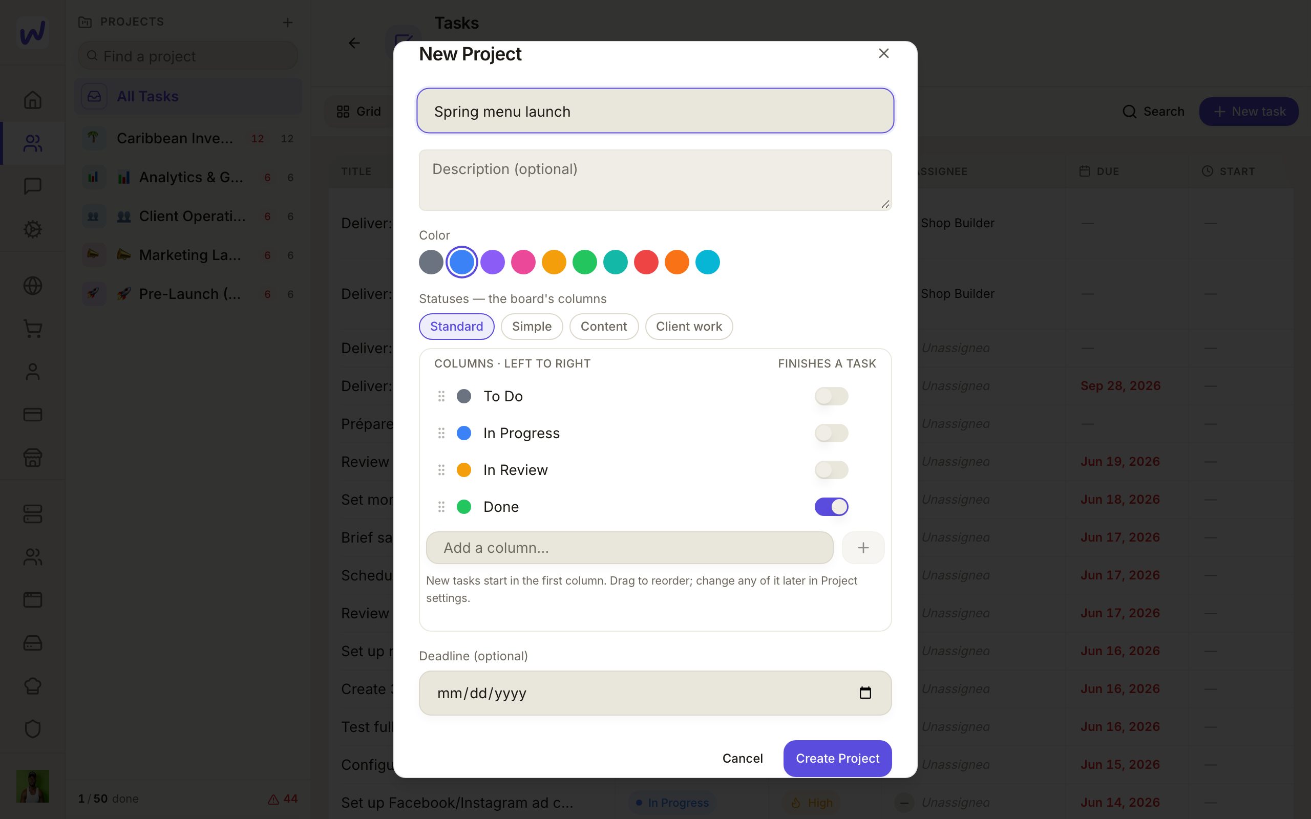 Create the project