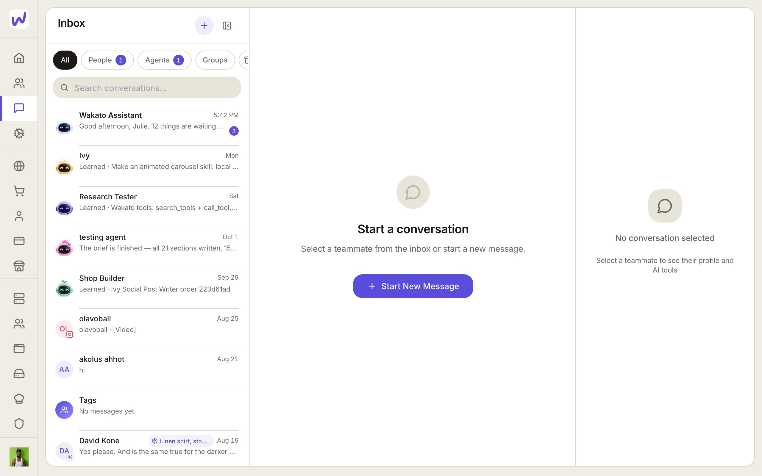 Open Messages and press +