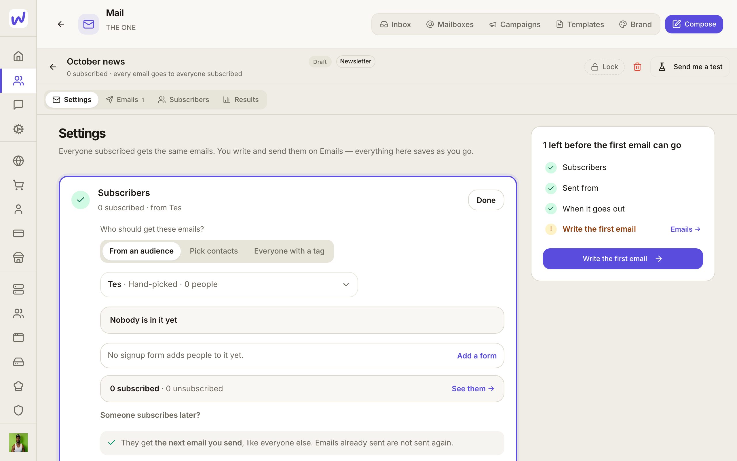Write the first email